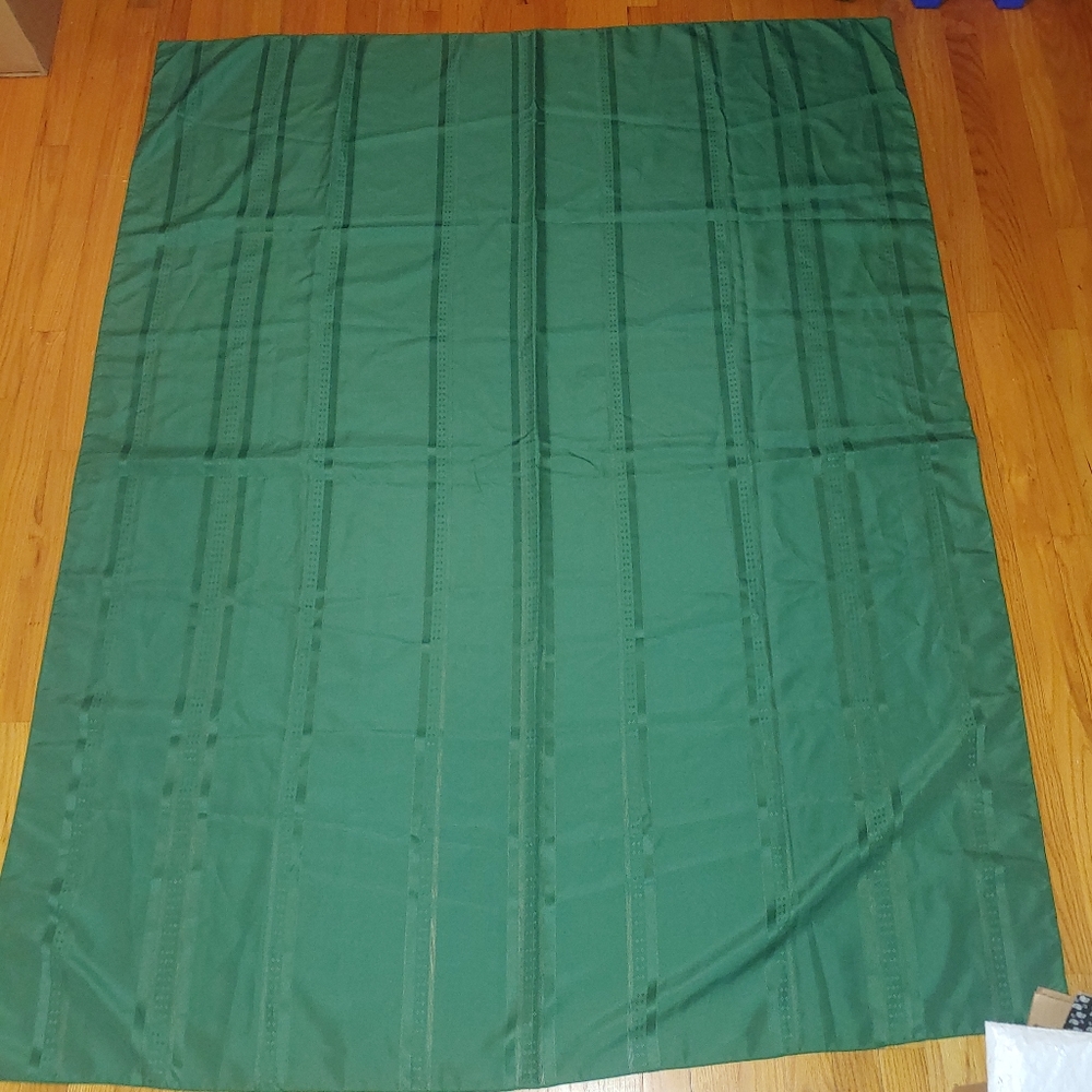 Solid Striped Green Table Cloth Rectangle 54" × 70" Christmas Table Linen